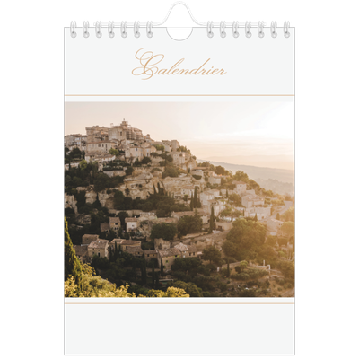Calendrier photo A5 — Bannière en écriture dorée [couverture]