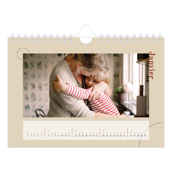 Calendrier photo A5 — Texte asymétrique