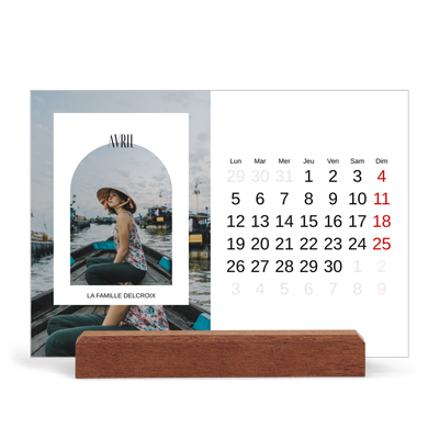 Calendrier de bureau support bois - paysage   — L'arche ouverte [Avril]