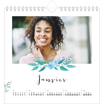 Calendrier photo carré — Ornements aquarelle