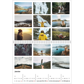 Calendrier photo A4 double — Diaporama symétrique