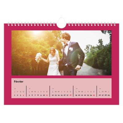 Calendrier photo A4 — Panel de couleur [Février]