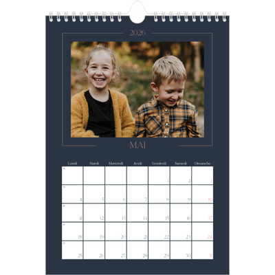 Calendrier photo A4 (20 x 30 cm) — Bleu de Prusse [couverture]