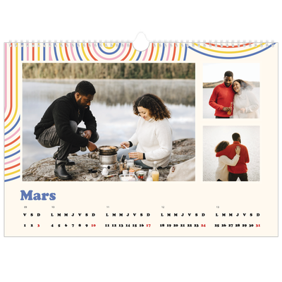 Calendrier photo A3 — Rayures rétros [Mars]