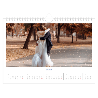 Calendrier photo A4 — Classique cobalt [Mars]