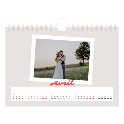 Calendrier photo A5 — Signature carmin [Avril]