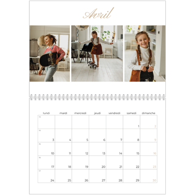 Calendrier photo A4 double (30 x 40 cm) — Diaporama [Avril]