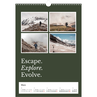 A3 Calendrier annuel — Terre éditoriale [Mars]