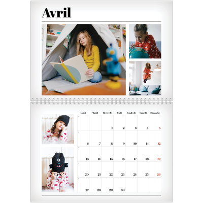 Calendrier photo A4 double (30 x 40 cm) — Une de magazine [Avril]
