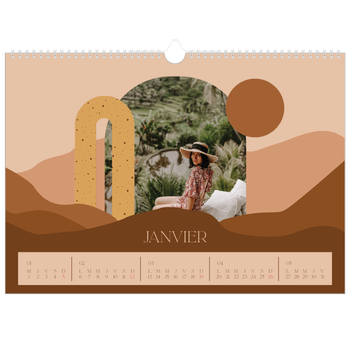 Calendrier photo A3 — Montagnes aux tons neutres