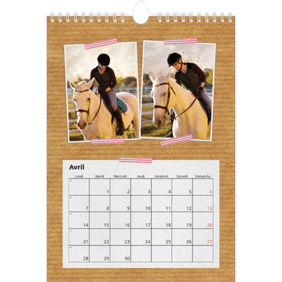Calendrier photo A4 (20 x 30 cm) — Scrapbooking [Avril]