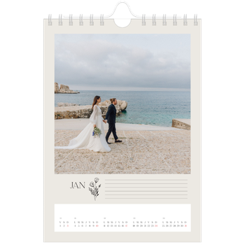 Calendrier photo A5 — Initiales fleuries