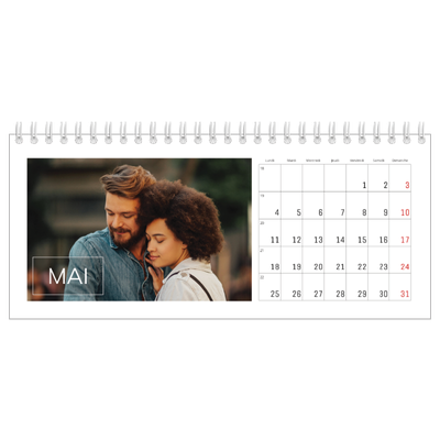 Calendrier de bureau — Date superposée [couverture]