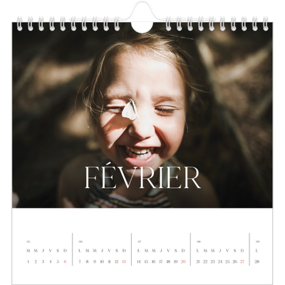Calendriers annuels carré — Douze jolis mois [Février]