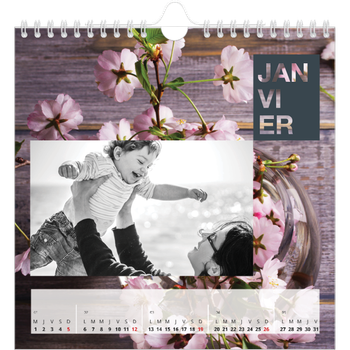 Calendrier photo carré — Superposition florale