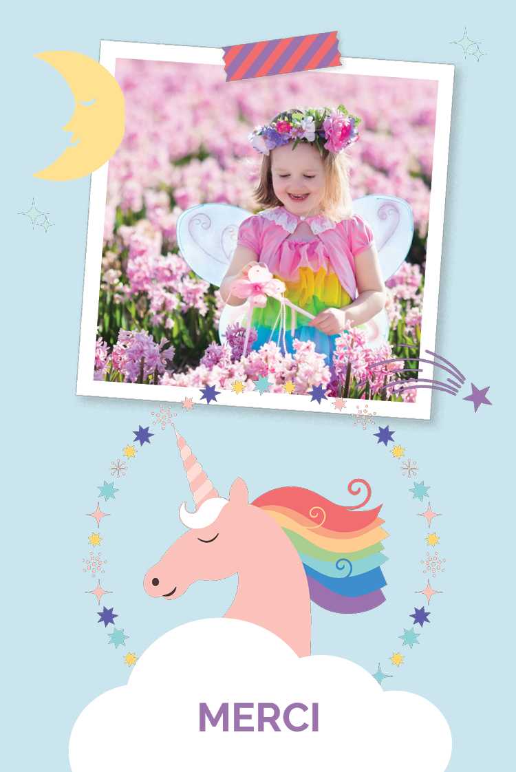 Carte de remerciement — Licorne