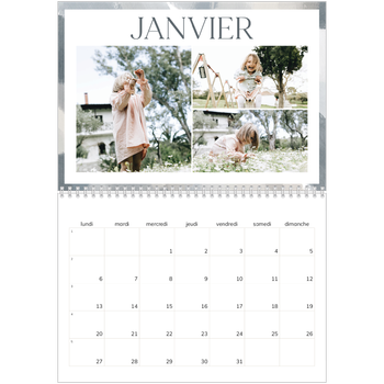 Calendrier photo A4 double — Effet pinceau