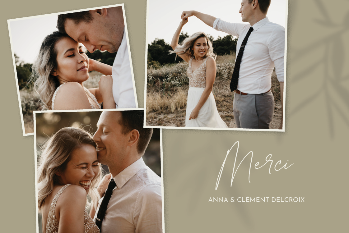 Carte de remerciement — Instantanés