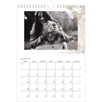Calendrier photo A4 — Gouden bloemenversiering
