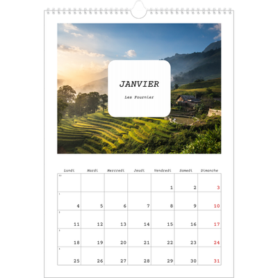 A3 Calendrier annuel — Toute l'histoire [Janvier]