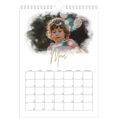 Calendrier photo A4 (20 x 30 cm) — Effet photo [Mars]