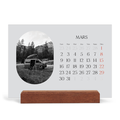Calendrier de bureau support bois - paysage   — Sur la route [Mars]