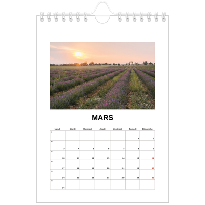 Calendrier photo A5 — Simple photo [Mars]