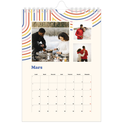 Calendrier photo A5 — Rayures rétros [Mars]