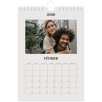 Calendrier photo A5 — Ivoire simple [Février]