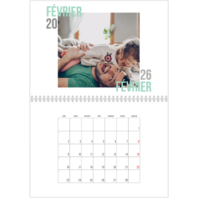 Calendrier photo A4 double (30 x 40 cm) — Type de couple [Février]