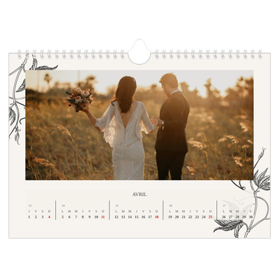 Calendrier photo A4 — Encre & lierre [Avril]