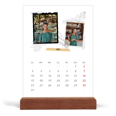 Calendrier de bureau support bois - portrait  — Esprit scrapbook [couverture]