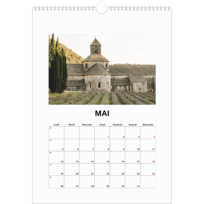 A3 Calendrier annuel — Simple photo [couverture]