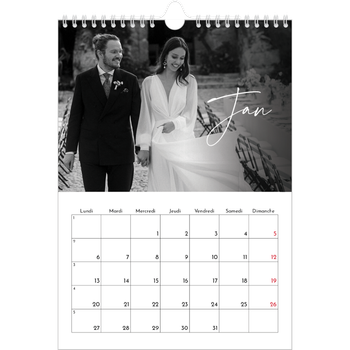 Calendrier photo A4 — Écriture élégante