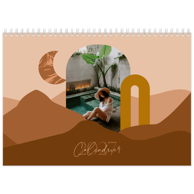 Calendrier photo A4 double (30 x 40 cm) — Montagnes aux tons neutres [couverture]