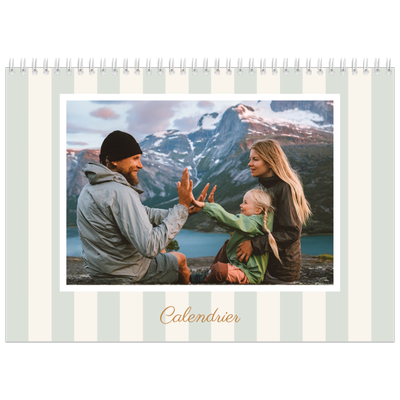 Calendrier photo A4 double (30 x 40 cm) — Lettrages et rayures [couverture]
