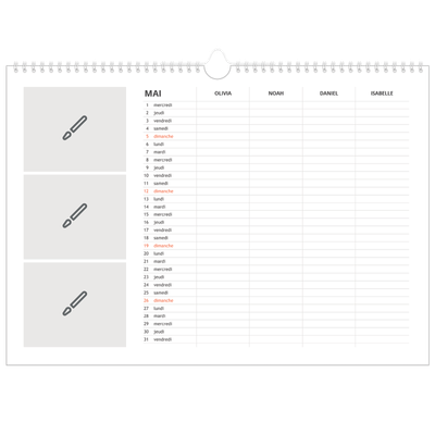 Calendrier photo A3 — Créez votre produit - Famille de 4 [couverture]
