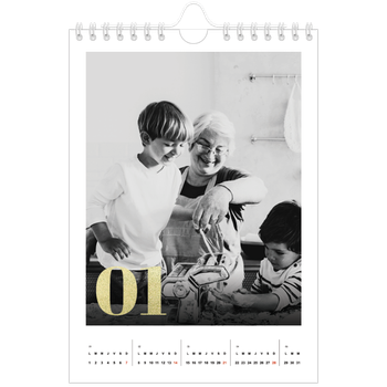 Calendrier photo A5 — Larges numéros brillants