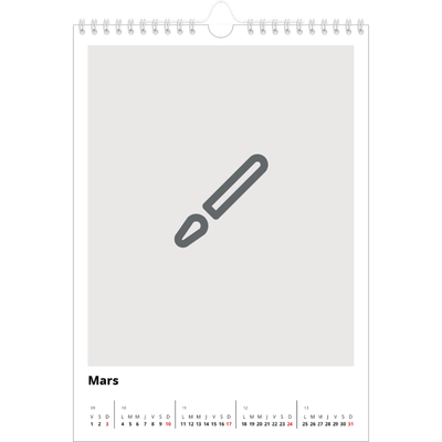 Calendrier photo A4 (20 x 30 cm) — Créez votre produit [Mars]