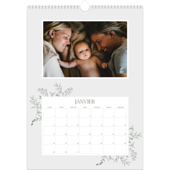 Calendrier photo A3 — Fleurs dessinées