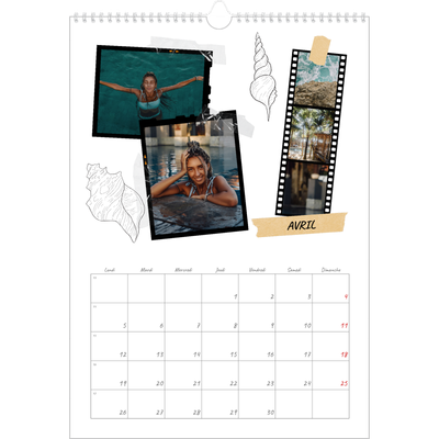 A3 Calendrier annuel — Esprit scrapbook [Avril]