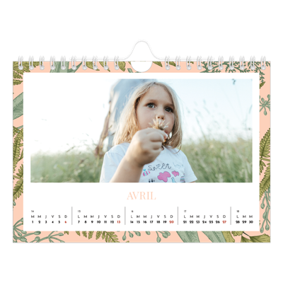 Calendrier photo A5 — Papier peint floral [Avril]
