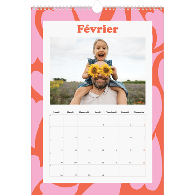 Calendrier photo A4 (20 x 30 cm) — Jeu de motifs [Février]