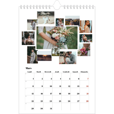 Calendrier photo A4 (20 x 30 cm) — Formes et collage [Mars]