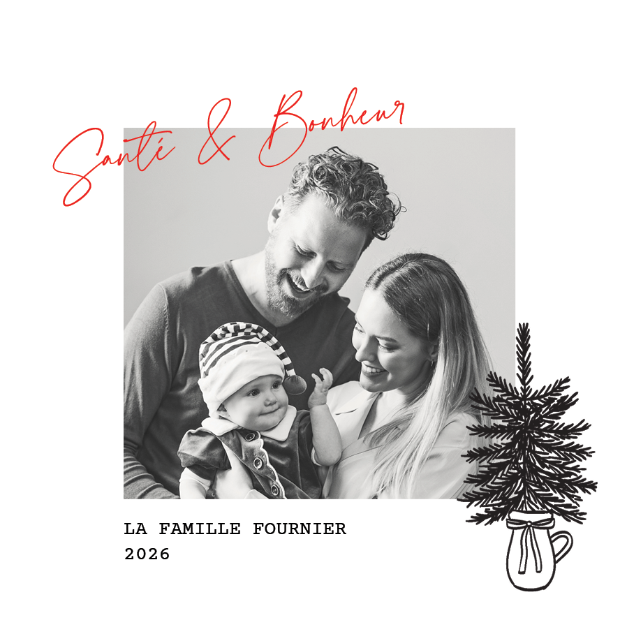 Faire-part & Cartes — Conifère en noir et blanc