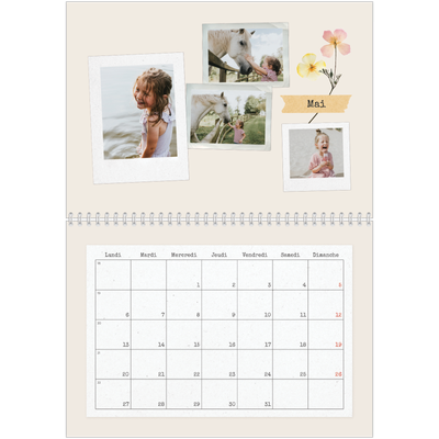 Calendrier photo A4 double (30 x 40 cm) — Scrapbook vintage [couverture]
