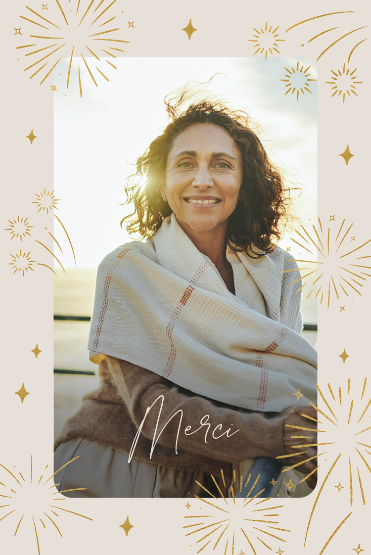 Carte de remerciement — Années scintillantes