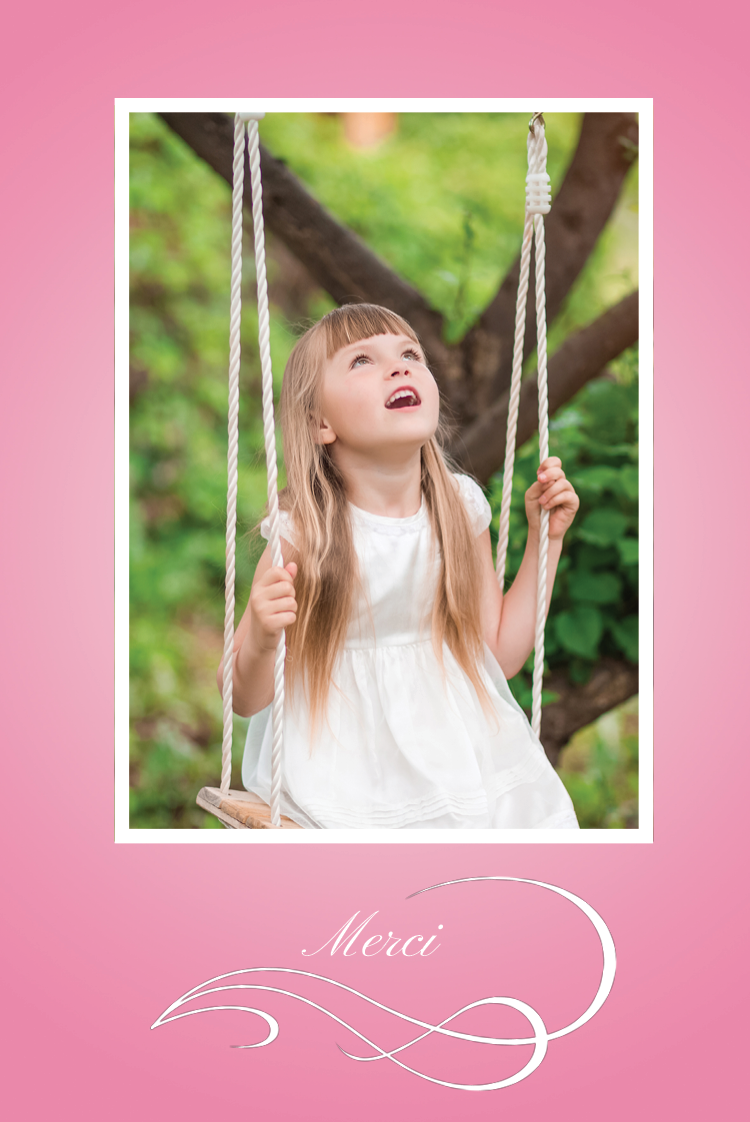 Carte de remerciement — Amour rose