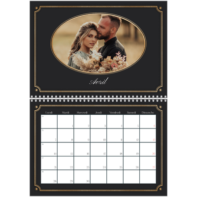 Calendrier photo A4 double (30 x 40 cm) — Classique vintage [Avril]