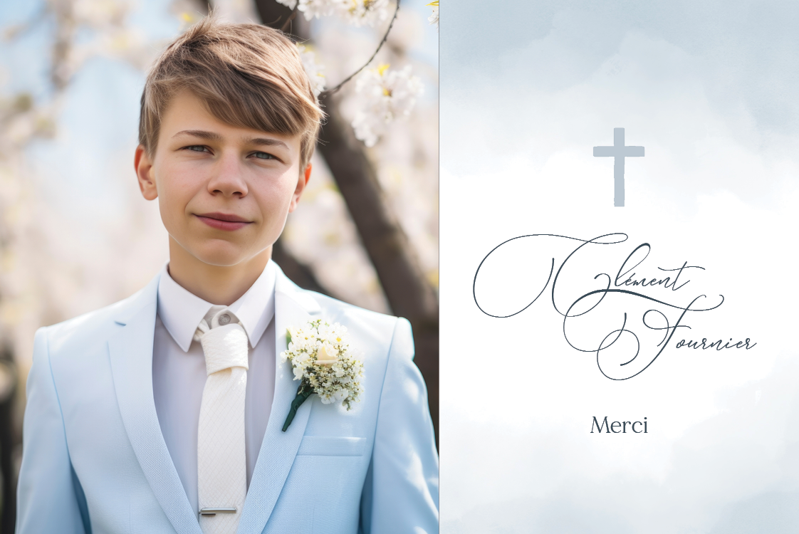 Carte de remerciement — Aquarelle abstraite bleu